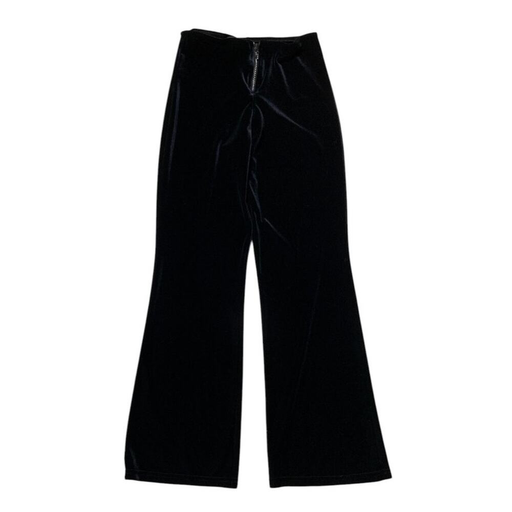 Joe Boxer Women's 14/16 Pants Pull-On Black Velvet Elastic Waist Studded Zipper